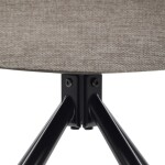 Židle jídelní, béžová látka a tmavě šedá látka v dekoru vintage kůže, černý kov, otočná P90°+ L90° s vratným mechanismem