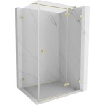 MEXEN/S - Lunar T sprchový kout dveře křídlové pravá 80 x 100, transparent, zlato kartáčovaná 834T-080-100-55-00-P