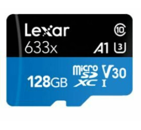 Lexar High-Performance 633x microSDXC 128GB + adaptér / čtení: 100MBs / zápis: 45MBs / UHS-I / Class 10 (LSDMI128BB633A)