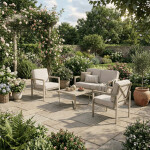 Zahradní sestava, kov, béžová, AZS-B1405 CRM