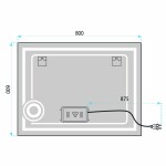 REA - Zrcadlo LED 80x60cm HAVEN HOM-01806