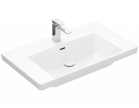 VILLEROY & BOCH - Subway 3.0 Umyvadlo 80x47 cm, s přepadem, otvor pro baterii, CeramicPlus, Stone White 4A7080RW