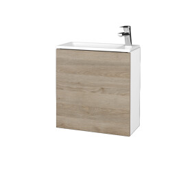 Dřevojas - Koupelnová skříňka VARIANTE SZD 50 umyvadlo Zoom - N01 Bílá lesk / D17 Colorado / Levé 328009