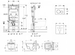 GEBERIT - Duofix Set předstěnové instalace, klozetu TECEone a sedátka softclose, tlačítko Sigma20, bílá/lesklý chrom SANI11CT3103
