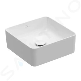 VILLEROY & BOCH - Collaro Umyvadlo na desku, 380x380 mm, CeramicPlus, Stone White 4A2138RW