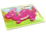 Mamido Dřevěné puzzle dinosaurus Corythosaurus Spinosaurus fialové