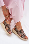 Zazoo 40392 Kožené Sandály Dámské Leopardí Hnědé 40