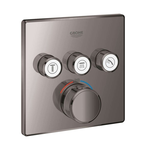 GROHE - Grohtherm SmartControl Termostatická baterie pod omítku, 3 ventily, Hard Graphite 29126A00