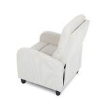 TV a relaxační křeslo, manuální polohování push back, potah manšestrová béžová látka