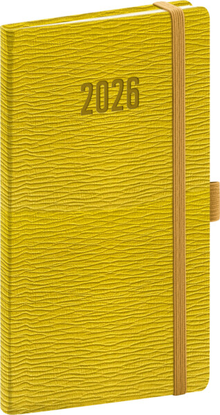 Diář 2026: Rivoli - žlutozelený, kapesní, 9 x 15,5 cm
