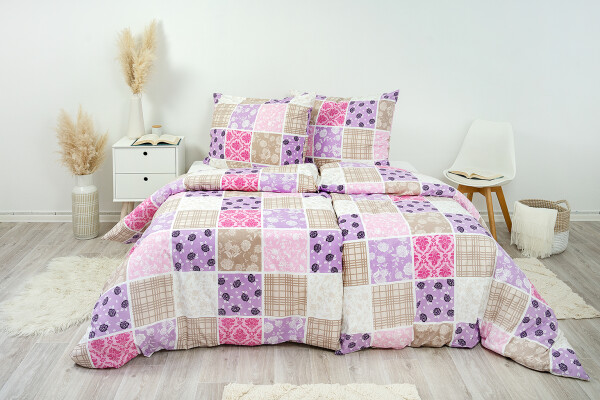 Stanex Ložní povlečení krepové pečvork růžový (LS237) ROZMĚR: cm polštář (90x70 cm Zapínání: Knoflíkové