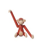 Kay Bojesen Denmark Dřevěná opička Monkey Mini Vintage Red 9,5 cm, červená barva, dřevo