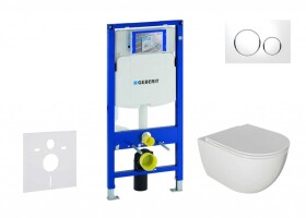 GEBERIT - Duofix Set předstěnové instalace, klozetu Oudee a sedátka softclose, tlačítko Sigma20, bílá/chrom SANI11CA3114