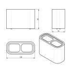 Gedy - NINFEA sklenka na postavení, bílá/bambus 139802