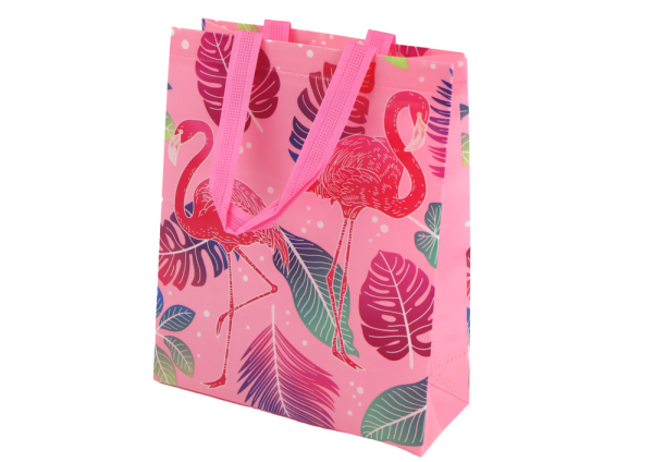 Mamido Dárková taška Flamingo 30,5cm x 24,5cm x 10cm růžová