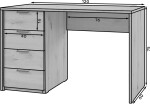 Psací stůl Barold Barva korpusu: Bílá, Rozměry: 140 cm