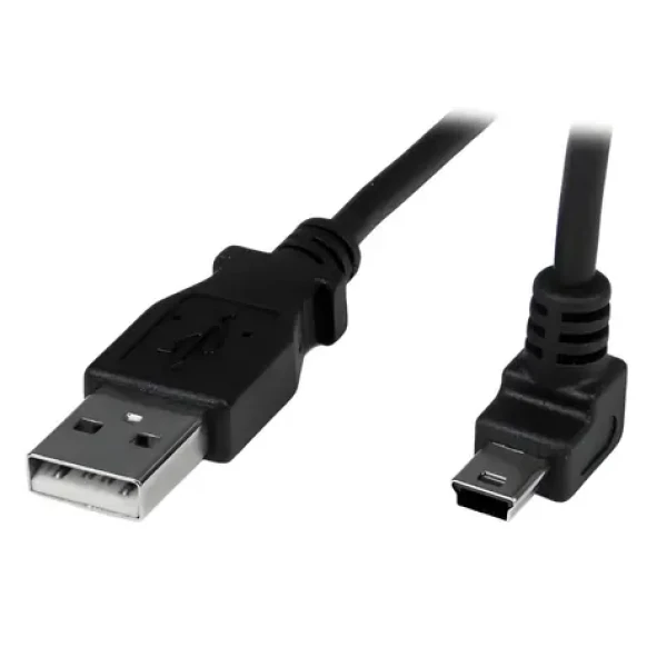 StarTech Mini USB kabel úhlový černá / Kabel / USB-A (M) - Mini USB (M) / 1m (USBAMB1MU)