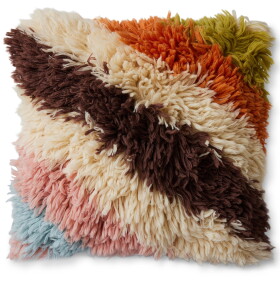 HK living Vlněný polštář Fluffy Striped 55 x 55 cm, multi barva, textil