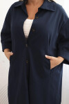 Dámský plášť Plus Size Punto s bavlnou a knoflíky granátová UNI