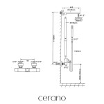 CERANO - Sprchový nástěnný sloup Lorena - termostatická sprchová baterie - černá matná CER-478174