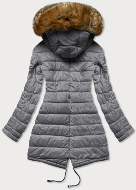 Army-šedá oboustranná dámská zimní bunda (m-21508) odstíny zelené XXL (44)