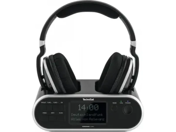 TechniSat STEREOMAN 2 DAB+ černá / bezdrátová sluchátka / 2.4GHz / dokovací stanice (V070I)