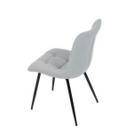 Židle jídelní, stříbrná látka, černý kov