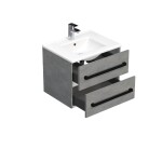 Koupelnová skříňka s černou úchytkou a umyvadlem SAT Cube Way 60x53x46 cm beton mat CUBE46C602BEMOD CUBE46C602BEMOD