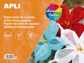 APLI hedvábný papír, 32 24 cm, blok 10 listů, mix barev