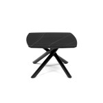 Stůl konferenční, deska slinutá keramika 120x70cm, černý mramor, nohy černý kov