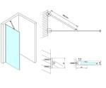 Erga Paris, rohová vzpěra pro sprchové zástěny o tloušťce skla 6/8/10 mm, délka 60cm, zlatá matná, ERG-V02-PARIS-BAR60-GB