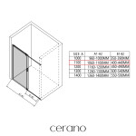 CERANO - Sprchový kout Santoro - levá - 6 mm - chrom, mléčné sklo - 110x100 - posuvný CER-665692