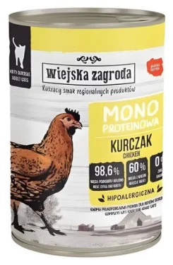 Wiejska Zagroda Monoprotein kuřecí 400 g / Konzerva pro kočky / pro dospělé kočky