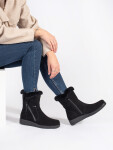 Trendy kotníčkové boty černé dámské na klínku 39