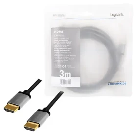 LogiLink HDMI 2.0 černá / HDMI kabel / 4K/60Hz / pozlacené konektory / 3 m (CHA0102)