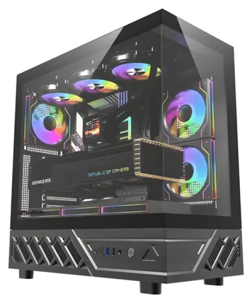 DarkFlash DS950 černá / ATX / bez větráků / USB-C 3.2 Gen 2 / 2x USB-A / 270° panel / bez zdroje (DS950 BLK NoF)