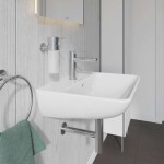 DURAVIT - ME by Starck Umyvadlo 55x44 cm, s přepadem, s otvorem pro baterii, WonderGliss, bílá 23355500001