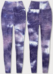 Fialové legíny s motivem TIE DYE (YW88025) odstíny fialové S (36)