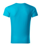 Slim Fit V-neck tričko pánské tyrkysová XL