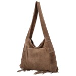 Trendy dámská kožená kabelka na rameno Bobbie, taupe