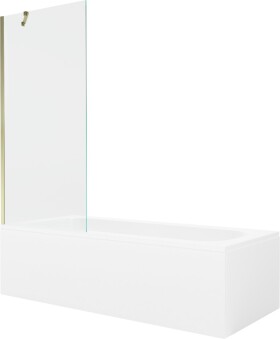 MEXEN/S - Vega obdélníková vana 170 x 70 cm s panelem + vanová zástěna 80 cm, transparent, zlatá 550117070X9508000050
