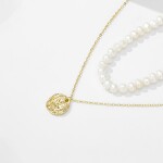 Dvojitý náhrdelník se sladkovodními perlami Diogena, Zlatá 40 cm + 5 cm (prodloužení)
