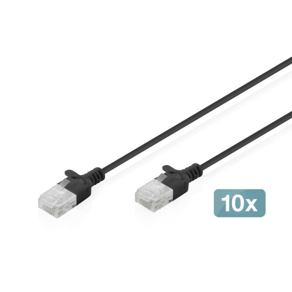 Digitus DK-1618-020S-BL-10 RJ45 síťové kabely, propojovací kabely CAT 6 U/UTP 2 m černá 10 ks