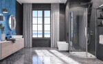 Aquatek EXTRA S5 90 cm CHROM Sprchová zástěna čtvrtkruhová