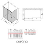 CERANO - Sprchový kout Santoro L/P - 8 mm - chrom, transparentní sklo - 130x80x195 - posuvný CER-8050BD7359