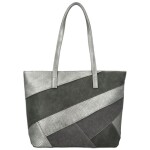 Módní dámská koženková kabelka na rameno Avery, tmavě stříbrná