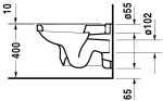 DURAVIT - 1930 Závěsné WC, WonderGliss, bílá 01820900001