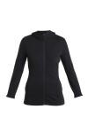 Dámská merino mikina s kapucí ICEBREAKER Wmns 260 Quantum IV LS Zip Ho, Black velikost: XL