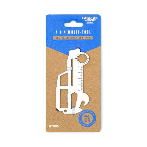 GENTLEMEN'S HARDWARE Multifunkční nástroj Car, stříbrná barva, kov