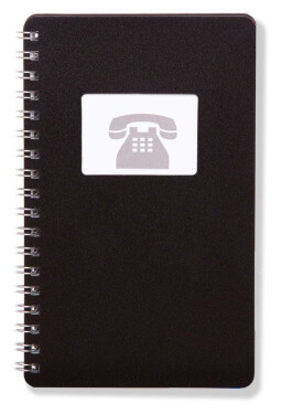 Kroužkový telefonní zápisník 100 x 160 mm, černý